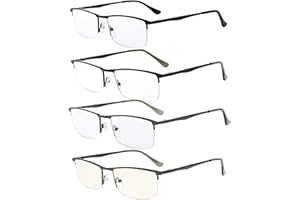 Eyekepper 4-pak wysokiej jakości okularów do czytania z zawiasami sprężynowymi z półobręczami zawiera czytniki komputerowe