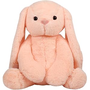 Mirada Cute Peach Bunny Soft Toy for Girls/Kids | Huggable Rabbit with Long Ears | Soft Stuffed Plush Animal | - 35cm
