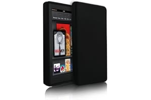 ERENO Soft Silicone Case Cover + Screen Protection For Amazon Kindle Fire 2012 (BLACK)