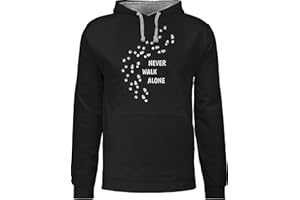 Shirtracer - Pullover Herren Frauen Hoodie Kontrast zweifarbig - Geschenk für Hundebesitzer - Never Walk Alone Pfotenabdrücke
