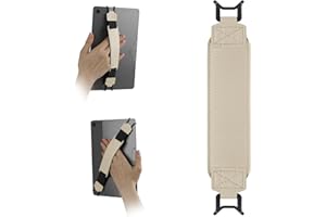 HoYiXi Weiche Handgurt für 9-11 Zoll E-Reader & Fire Tablet Kompatibel mit Fire HD 10 / iPad 9,7 Zoll/iPad mini/Galaxy Tab A8 A9 / Huawei,Leichtgewicht, Soft Hand Strap for Tabletr - Weiß