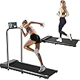 Denzoz Foldable Treadmill, 300 lb Capacity Walking Pad 2.5HP Treadmill Under Desk, Portable Treadmill for Home and Office, Folding Treadmill 2 in 1 with Remote Control, LED Display (black)