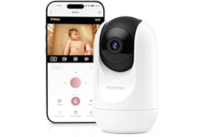 Momcozy BM04 baby monitor con app per fotocamera, 5 pollici WLAN video baby monitor con fotocamera e audio, 4 × zoom, movimento e riconoscimento del vino, recinzione sicura, visione notturna chiara