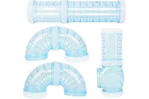 TOOSII 4PCS DIY Hamster Tubes & Accessories - Blue Plastic Tube Toys for Small Animals