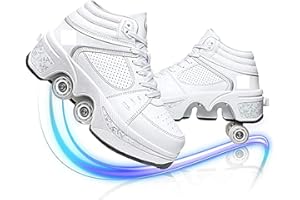 LDTXH Roller Skates Shoes Wheel Shoes for Boys Girls Adult Roller Sneakers Shoes with Wheels Flexible Skates As Gift