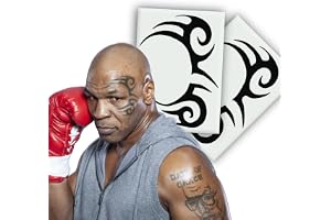 Yatatu - Mike Tyson Temporary Tattoo Set - Kostym - Karneval - Halloween - Cosplay - The Hangover Stu