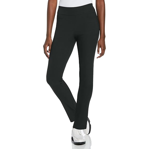 BALEAF Golfbroek voor dames, stretch met riemlussen en ritszakken, reizen, casual, werk, bezigheidsjurk, UPF 50 , Zwart, L