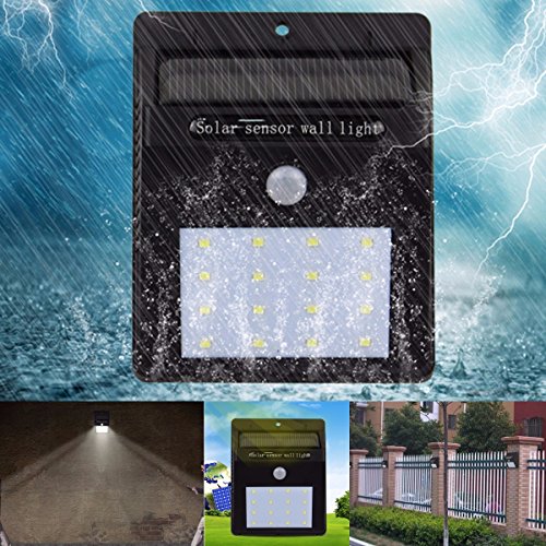 Solarleuchte, GLISTENY 16LED Solarbeleuchtung Bewegung Aktiviert Wandlicht Sensor Lampe IP65 wasserdichte Solarlicht Lampe Wireless Security Für Patio Deko Yard Garten Auffahrt Außenwand - 6