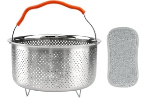 GZCZCC Cestello per Cottura a Vapore in Acciaio Inox 17,5cm, Multifunzione Vapore Cesto, Inserto per Cottura a Vapore per Pentola Pressione, Cestello Cottura a Vapore per Verdure, Riso, Pesce e Uova