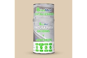 BRICOMEX Pintura para Bañeras Satinado, Esmalte de Alta Resintencia de Dos Componentes 700+170ml (BEIGE CLARO)