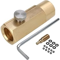 Sarini CO2 Bottle Adapter — Brass Refill Connector For Soda Makers, CGA320 To TR21.4 Valve (W21.8-14)