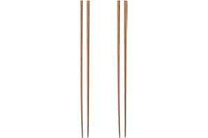 QOTSTEOS Lot de 2 paires de ba/g//uettes de cuisine en bois extra longues - Antidérapantes - Pour pâtes et rôtissages