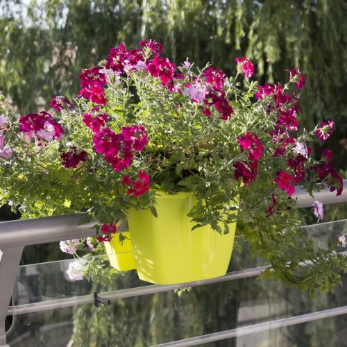 Blumenkasten Balkonkasten Geländerkasten Blumentopf Balkontopf 5 Farben 24cm (Anthrazit) - 4