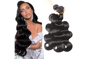 Heiowuio Brazilian Remy Human Hair Bundles Extension 1B Natural Black Color Body Wave Unprocessed Capelli umani Tissage Brazilianne Real Human Hair 3 Bundles Total 300G 18 18 18 Inch