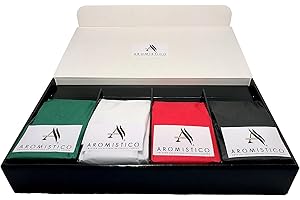 AROMISTICO CRAFTED SELECTIONS OF ITALIAN COFFEE Aromistico Luxury GROUND Coffee Gift Set - Premium Variety Italian Blends - 1 x Dark Roast, 1 x Light Roast, 1 x Medium Roast, 1 x Decaf - Small Batch Hand-roasted - Family-Run Artisan Roastery