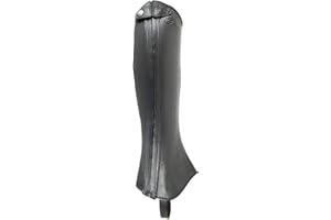 AK RIDING SPORTS AK Side zip Full Grain Leather Horse Riding Half Chaps with extra protection