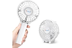 Jonwall Ventilador de Mano USB, Mini Ventilador de Mano Portátil Ventilador de Escritorio Recargable, Ventilador de Escritorio Personal Plegable Para el Hogar Oficina Camping Viajes Blanco