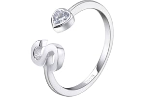 VIKI LYNN Buchstabe Ring 925 Sterling Silber Offener Verstellbare Initiale Alphabet A-Z Ringe fur Damen Mädchen