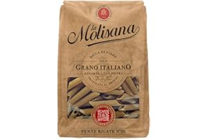 La Molisana, Penne Rigate Integrali n. 20, Pasta Integrale da Solo Grano Italiano - Trafilata al Bronzo, Ricca di Fibre, Ruvida e Tenace con Eccellente Tenuta in Cottura - Confezione da 500g