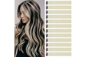 JOOCEEBABY Extension Capelli Colorati Con Clip Bianco crema 12 pezzi 22 pollici Lungo Dritto Sintetiche Resistenti al Calore per Bambini Ragazze Donne Festival Feste Halloween Cosplay
