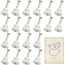 Ganci per Quadri con Punta Corta Calcestruzzo Speciale per Appendere Quadri Foto Orologi Vestiti 20 Pezzi 3 x 1,6 cm (Bianco) (M