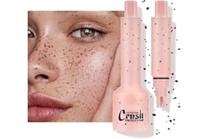 BELIKY GIRL Tampon pour taches de rousseur en cinq points et stylo pour taches de rousseur en micro-poudre liquide - Outil de maquillage réaliste de taches de rousseur naturelles avec éponge spéciale,#Profond