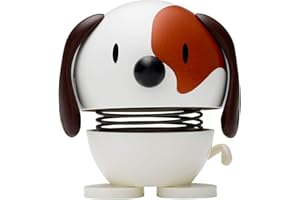 ‎HOPTIMIST Hoptimist Tier, Hund, Wackelfigur & Glücksbringer Skandinavisch, Wohnzimmer & Schreibtisch Deko, Büro Gadget, Tolle Kleine Geschenke, 5,5 x 5,9 x 7,3 cm, Small, Weiß