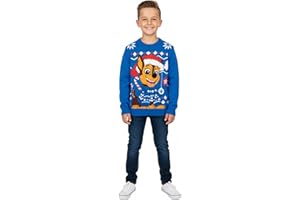 United Labels Paw Patrol Chase Weihnachtspullover, Blau, Winter Strickpullover für Jungen, Ugly Christmas Sweater
