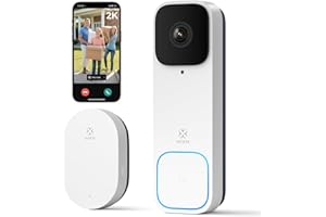 Woox Timbre Inteligente, Timbre Inalámbrico con Cámara 2K, Videoportero WiFi Impermeable, Ángulo de visión de 170°, Detección de Personas/Paquetes, Alimentación por Batería/Cable, Compatible Alexa