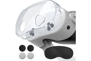 Olycism Protective Case for Meta Quest 3S Accessories for Meta Quest 3S Shockproof and Scratch-Resistant TPU Case, Highly Transparent Case with 1 x Headset Cover, 4 x Joystick Caps