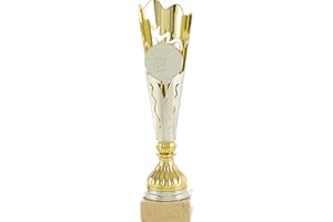 PALLART 7104 – 3 Trofeo Sportivo con Motivo Mini Porta 50 mm Alto PLT Oro 29 cm, Oro, Taglia Unica