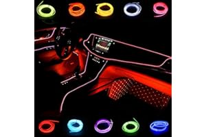 MIYOKA Kmruazre Light Wires for Car Neon El Wire 12V Cold lights Flexible Rope Lights Auto Lamps for Wedding Car Decorations(3m/9ft, Red)