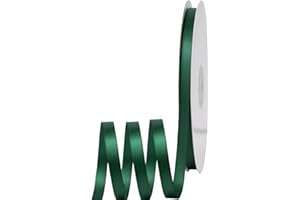 YAYAFUNFUN Satinband DunkelGrün 6mm Breit, 91m Fein Schleifenband Dekoband Seidenband für Dekoration Handwerkskleid Hochzeit Geburtstag
