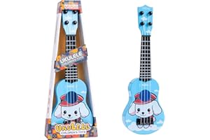 LUVDECO Zabawka ukulele dla dzieci, 36 cm zabawka gitarowa ukulele z 4 regulowanymi strunami, instrument muzyczny ukulele dla dzieci, mini gitara muzyczna zabawka edukacyjna dla dzieci prezenty (A)