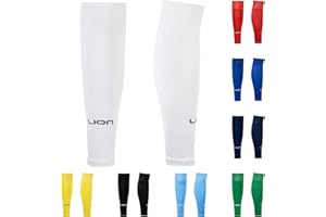 LION SPORTSWEAR Kids/Youth Football Sock Sleeves To Accompany Grip Socks - Fits Over Calf/Shin Pads - Variety Of Colors To Match Your Team Kit