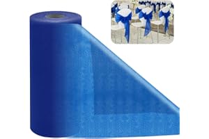 MEENEWCHING Rollos de tul de 30 cm x 91 m, cinta de tul para fiesta de boda, tutú, falda, banquete o vestido de decoración artesanal (azul oscuro)