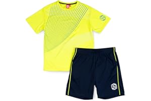 ALPHADVENTURE - Abbigliamento sportivo per bambini, set di 2 pezzi con tuta da ginnastica, maglietta a maniche corte e pantaloncini sportivi - Taglie da 6 a 14 anni