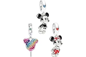 H.ZHENYUE 925 Abalorio charme en argent sterling Compatible Européen Bracelets Collier,Boy Magic School Spider Hero Robot Animal Mouse Cartoon Planet War Ocean fer femmes bracelet collier 3pcs Set