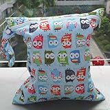 Baby Kleinkind Wasserdichtem Reißverschluss wiederverwendbare Stoff Windel Tasche w / bunte Eulen Muster Hellblau - 6