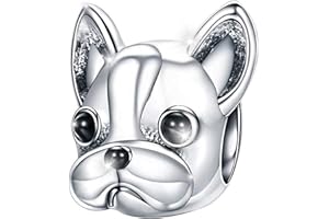 MariaFonte Charm New 2025 Compatibile Tutte Marche Bracciali Collane Cane Bulldog Francese Portafortuna Argento 925 Compleanno Anniversario Ciondoli Originale Amicizia Mamma Bead Cuore Natale