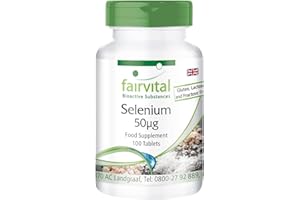 Fairvital | Selenium 50mcg from Selenium Yeast - Bulk Pack for 3 Months - Vegan - HIGH Dosage - 100 Tablets