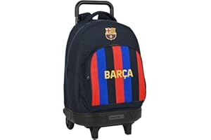 Safta, Mochila Grande con Ruedas Compacta Extraíble F.C. Barcelona 1ª Equipación 22/23, 330x220x450 mm Unisex niños, Azul marino y granate, Estándar