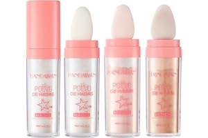 HQDA 3PCS Polvo De Hadas Fata Evidenziatore Accarezzando Cipria Viso Corpo Glitter Luccicante Illumina Fard Evidenziatore Liscio Impermeabile Festival Trucco Festa