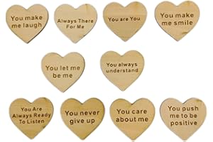 DHLIIQQ Friendship Wooden Hearts in The Box Reasons Why You are My Friend Personalized Wooden Box and Heart Tokens Set Unique Wooden Shaped Heart Gift for Friends Birthday Wedding Valentine DIY Supplies