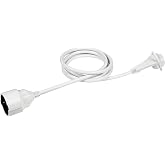 Meister Contact Extension with Contact Protection, Extra Flat Connector, 2 | Indoor (IP20) &ndash; Schuko coupling &ndash; practical powe