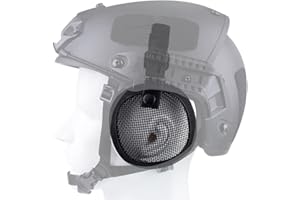 AQzxdc Taktischer Stahl-Mesh Gehörschutz, Verstellbare, Atmungsaktive Ohrenschützer, Airsoft Paintball Seitenab Deckung Im Militärstil Für Fast Helm (Ohne Helm)