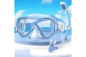 RIOROO Gafas de Buceo para Niños, Gafas de Natación Antiniebla y a Prueba de Fugas, Máscaras de Buceo Nasal Panorámicas de Alta Definición de 180 °, Gafas de Baño para Niños y Niñas de 4 a 14 Años