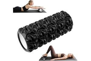 QOUBNIC Foam Roller, Rodillo Masajeador Rodillo Masaje Muscular, Rodillo de Masaje para Columna Vertebral y Espalda para Terapia y Masaje Muscular, 33 x 14cm