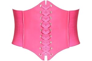 HANERDUN Ceinture Corset pour Femme Cuir Corset à Lacets Ceinture Élastique Ceinture Rétro Cinch Quatre Tailles