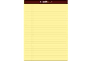 tops Docket Gold writing tablet, 8 – 1/2 x 11 – 3/10,2 cm, perforato, Canary, Legal/Wide Rule, 50 fogli per blocco, 6 per Pack (99707)